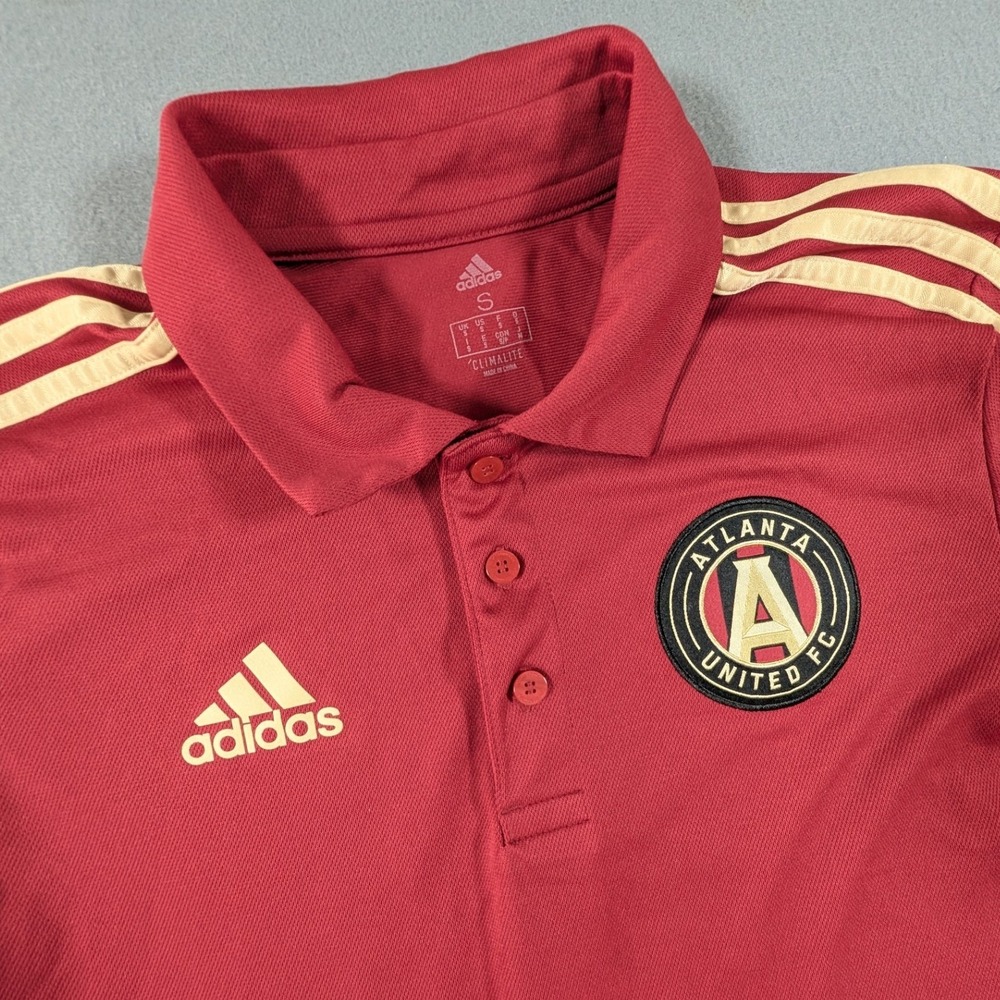 Adidas Atlanta United FC Polo Shirt Mens Small Red Climalite Soccer